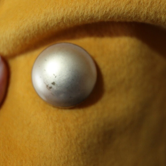 Escada Golden Yellow Double Breasted Blazer West Germany Angora Wool L - Picture 9 of 16